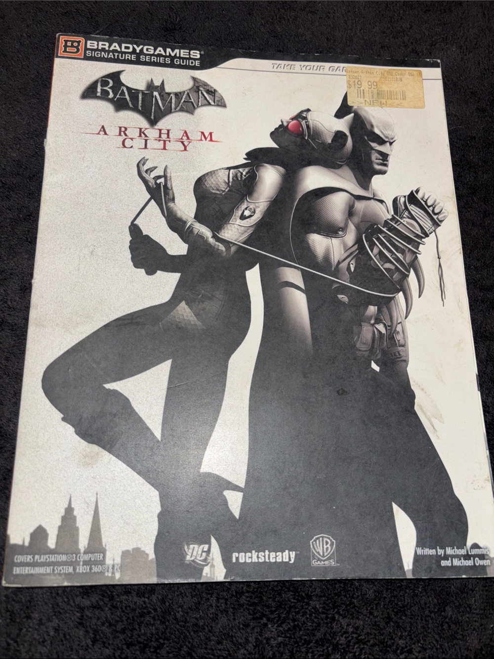 Batman Black & White Arkham City Art Print with Red Accent